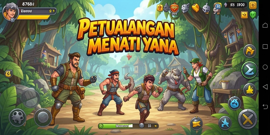Tangkapan layar menampilkan petualangan seru dalam game 8768.