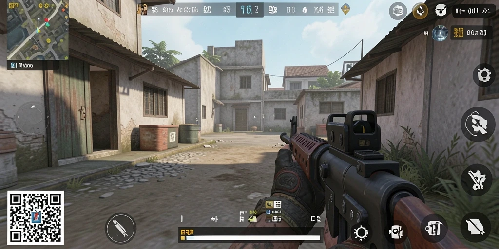 Screenshot gameplay dari 8QR menampilkan aksi pertempuran yang mendebarkan.