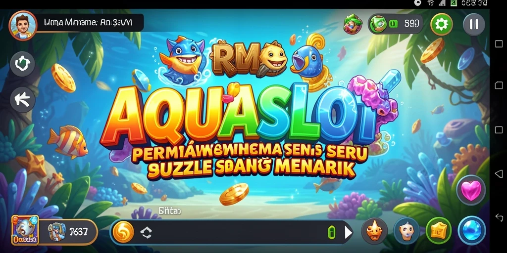 Tangkapan layar menampilkan gameplay AQUASLOT yang penuh warna dan tantangan yang menakjubkan.