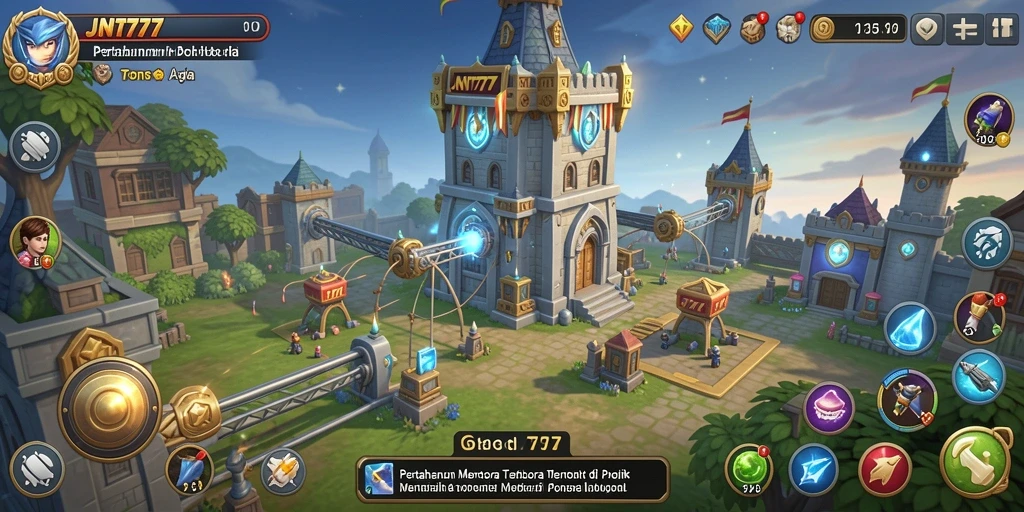 Tampilan gameplay seru JNT777 Tower Defense yang penuh aksi.