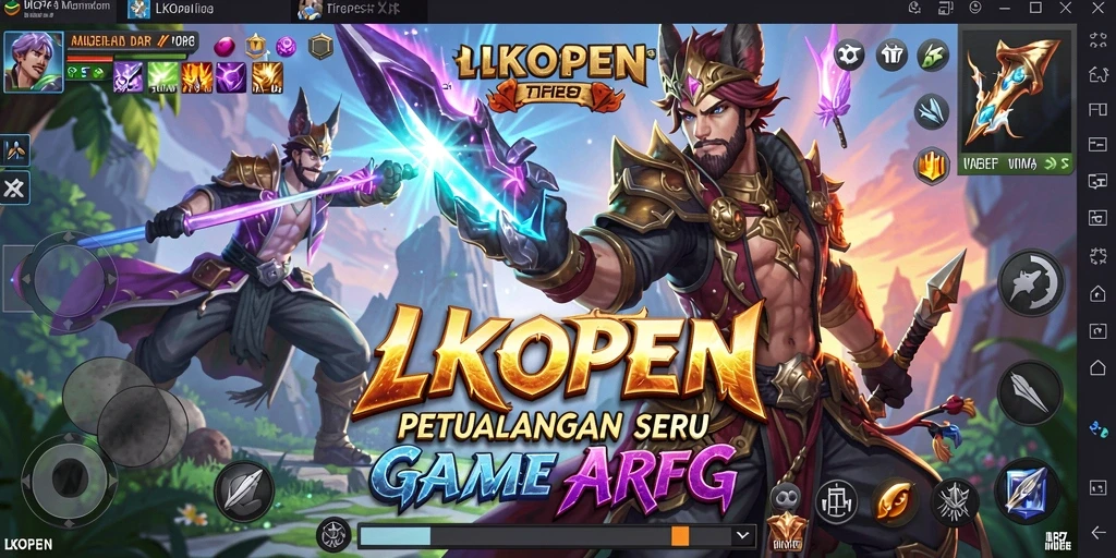 Screenshot gameplay LKOPEN menampilkan aksi pertempuran yang seru.