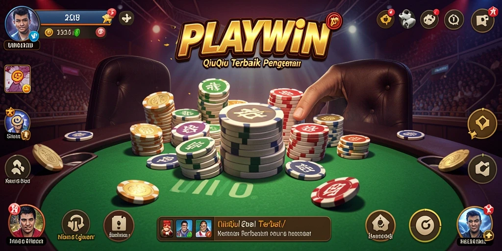 Tampilan gameplay seru dari permainan QiuQiu dalam PLAYWIN.