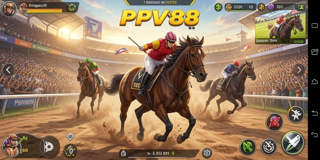 Tampilan gameplay PPV88 yang mendebarkan dan penuh aksi balapan.